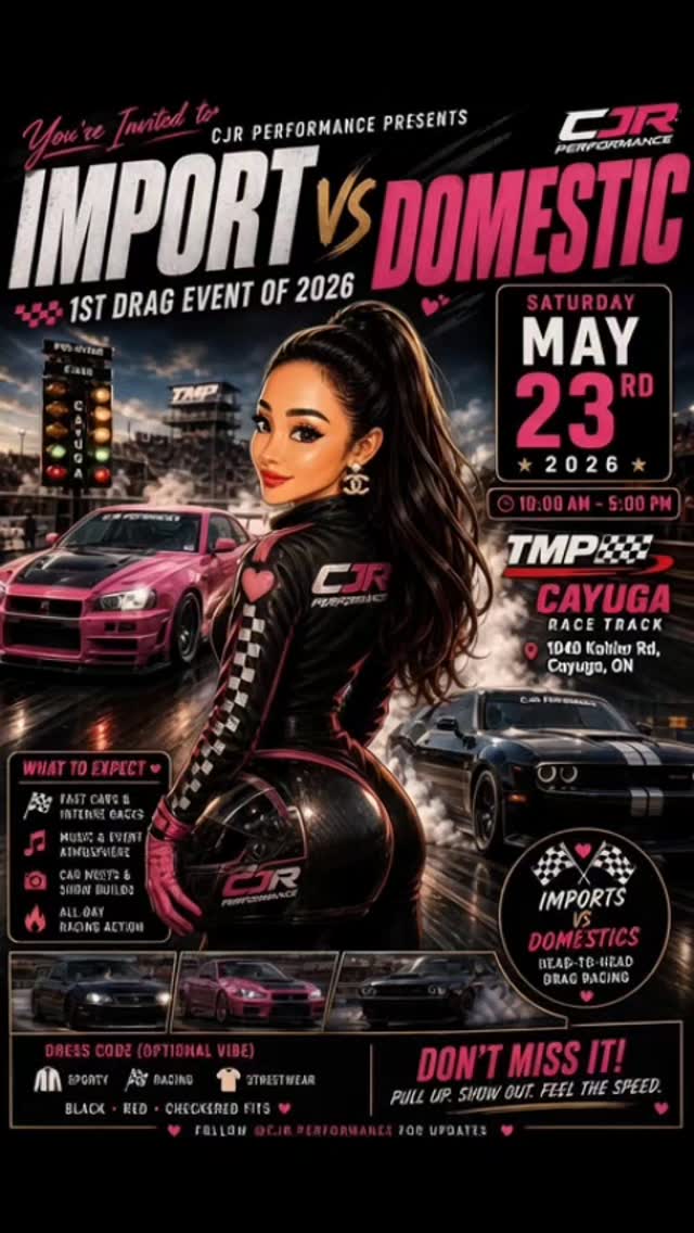 Import vs Domestic drag event, May 23, 2026 at TMP Cayuga